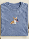 Unisex USA 250th Independence Day Puppy Print T-shirt