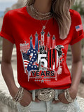 Women's USA Printed Casual T-shirt