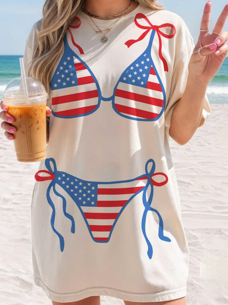 Casual Beach Bikini Short-Sleeved T-Shirt