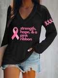 Women's Strength, Hope & a Pink Ribbon T-Shirt