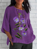 Women's Purple Flower Alzheimer's Awareness Support Shirt