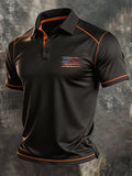 Men's Retro Color-Block "Patriot" Polo Shirt