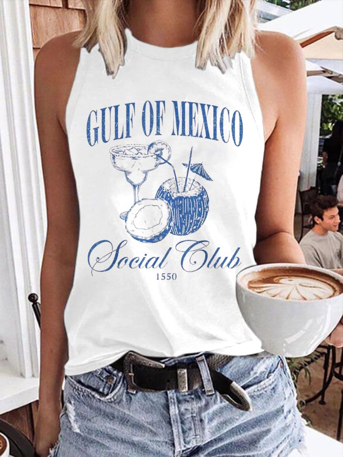 Women's Gulf Of Mexico Print Transfer Casual Vest