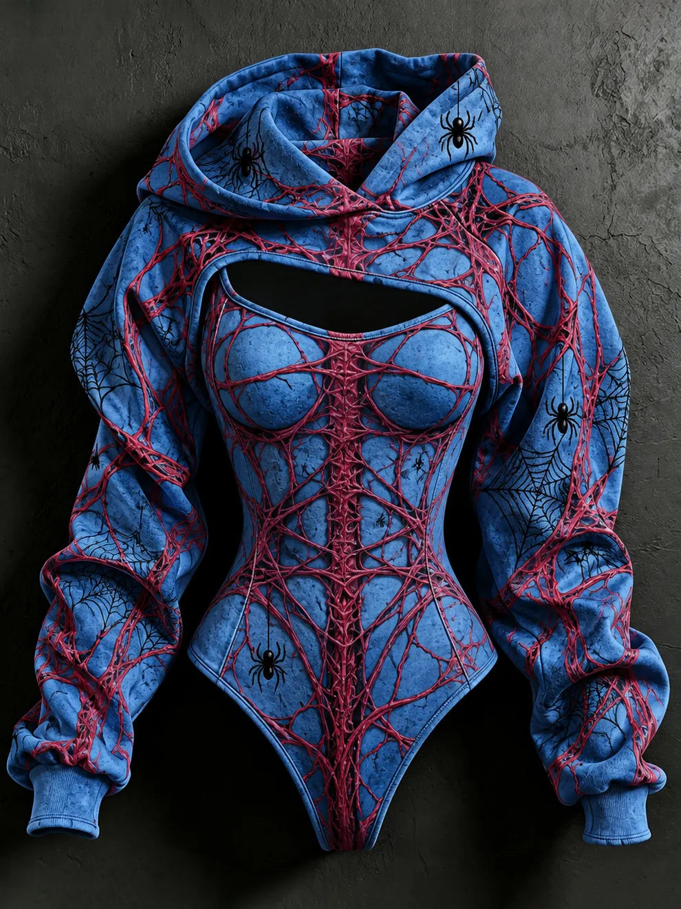 Women's Halloween Art Print Hoodie Two Piece Set