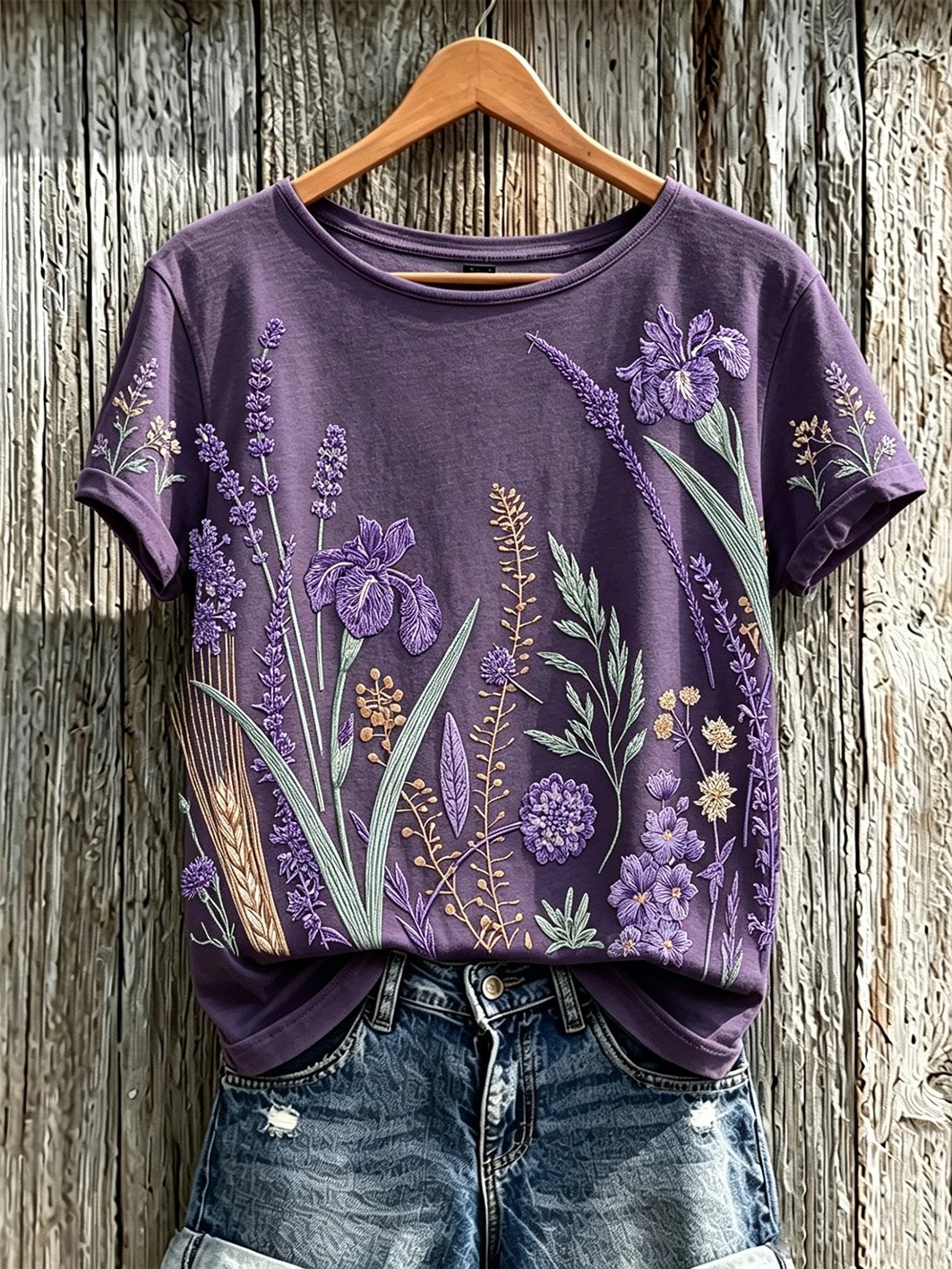 Women's Purple Floral Print Comfortable Shirt