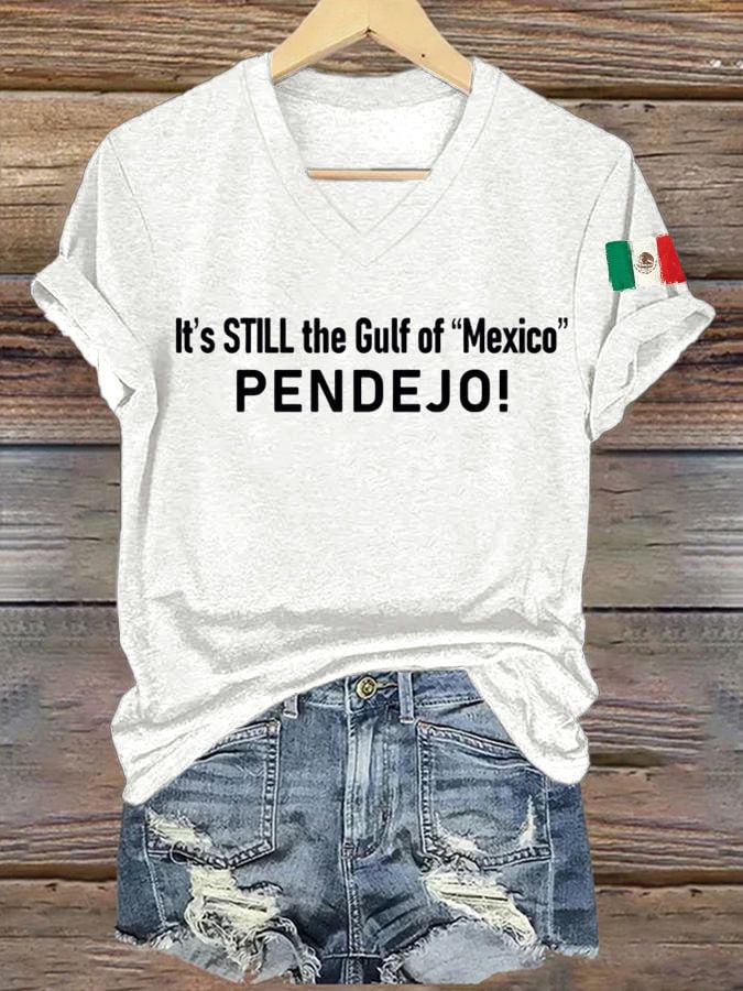 Women's Gulf of Mexico Print V-Neck T-Shirt