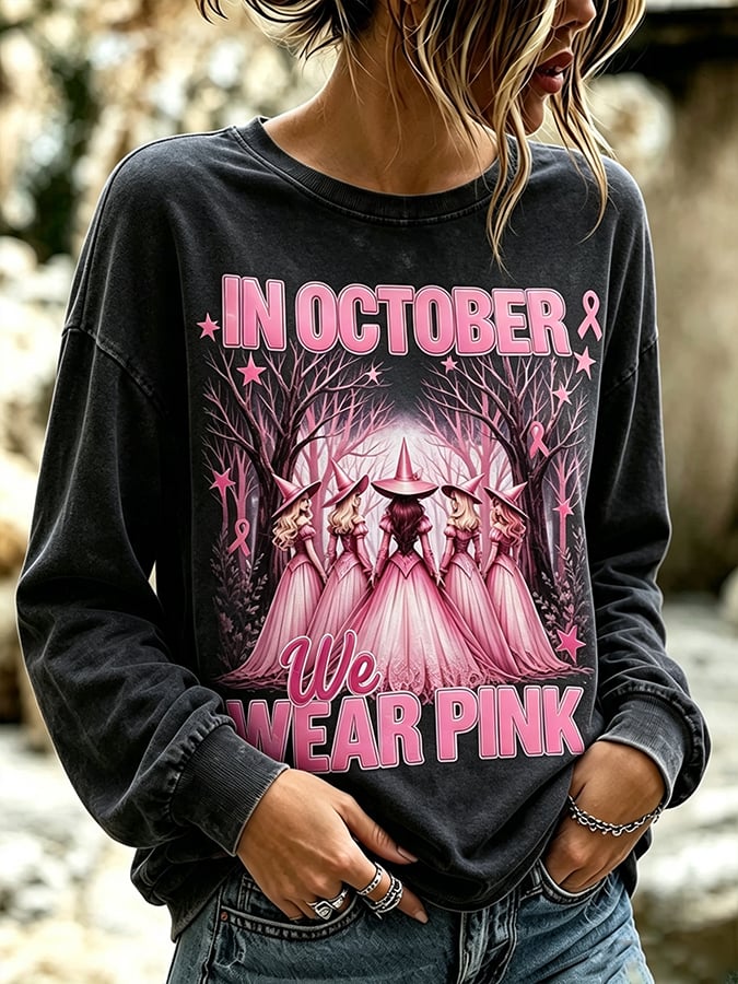 Women's Breast Cancer Halloween  Print Hoodie