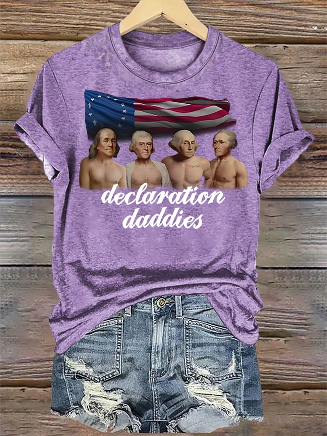 Women's  declaration Round-neck Printed T-Shirt