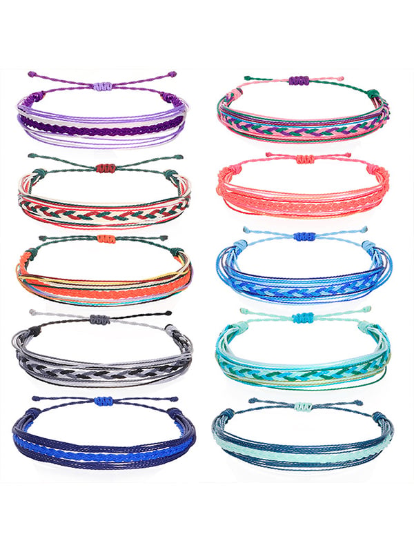 Purple Ribbon String Bracelet