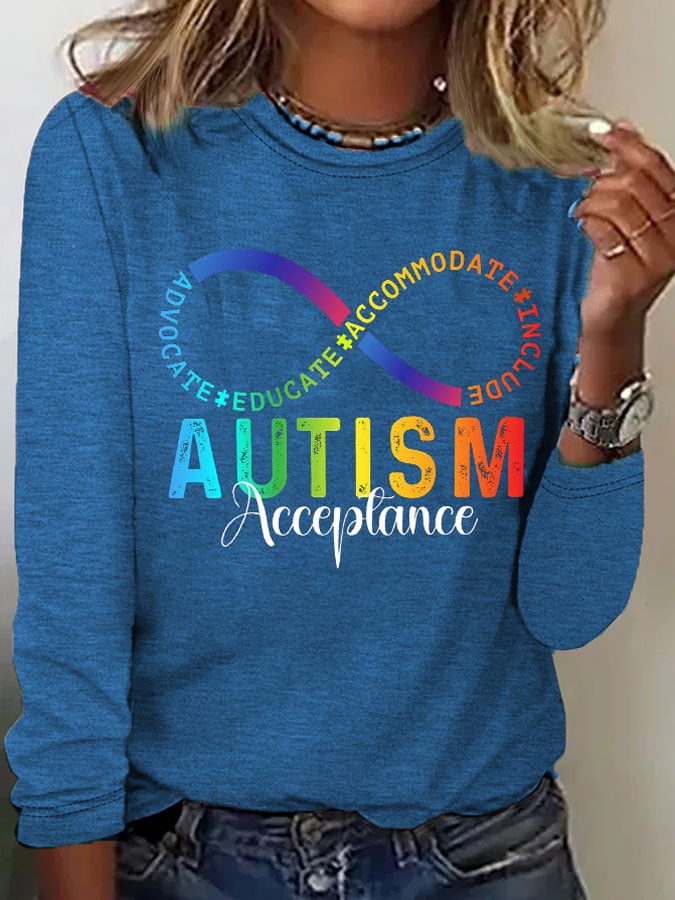 Women's Autism Print Long Sleeve T-Shirt