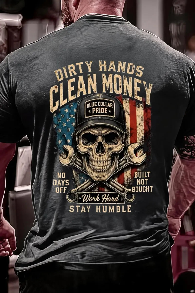 Men'S DIRTY HANDS CLEAN MONEY Cotton T-Shirt