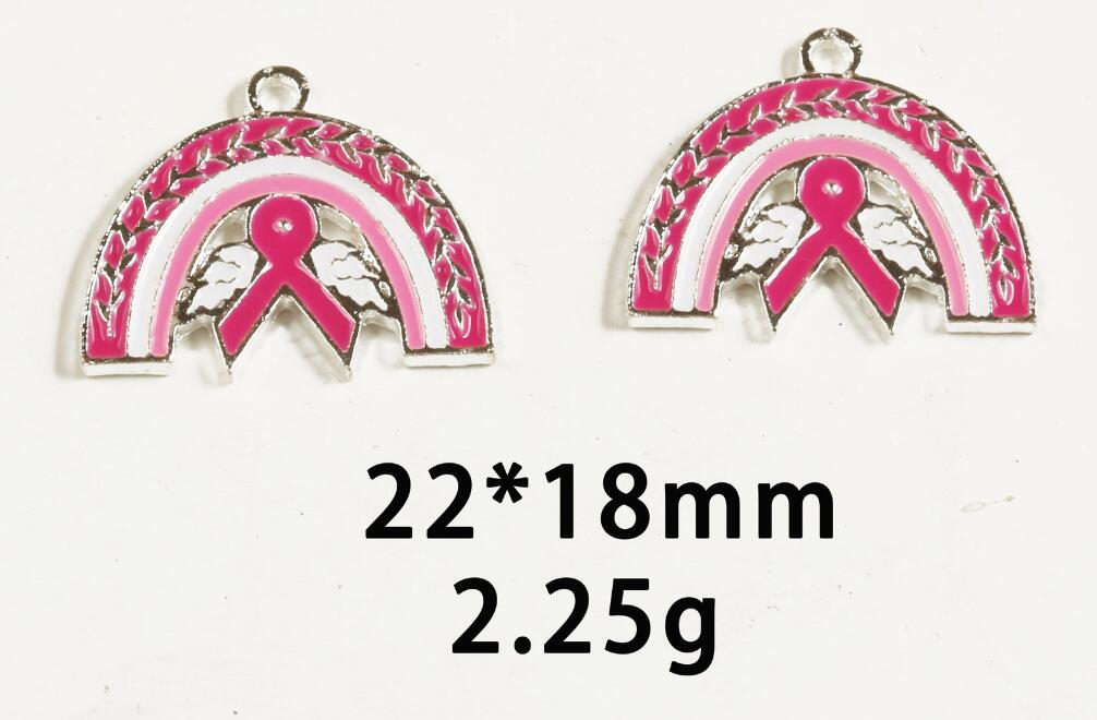 Breast Cancer Awareness Warrior Pink Alloy Pendant Accessory(Two Pack)