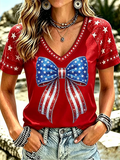 Women's casual retro Patriot T-shirt