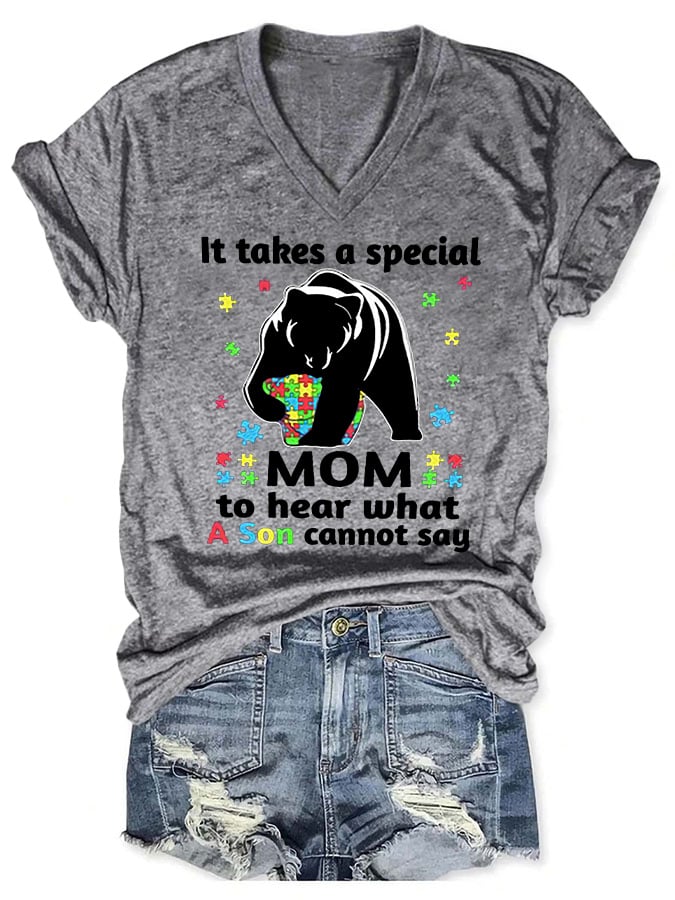 Women's Autism Awareness Print T-shirt