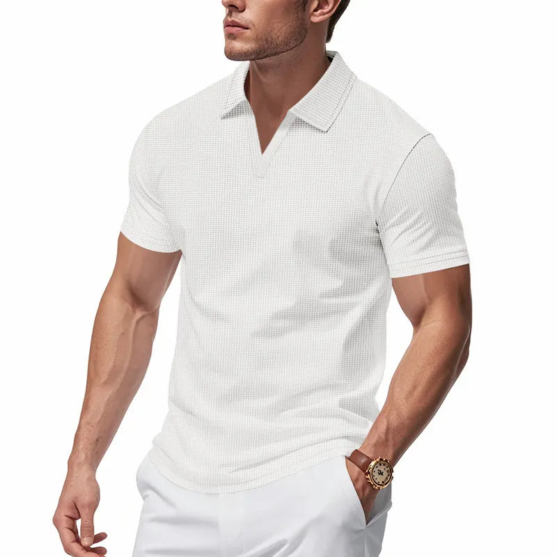Men's Polo Tops Short Sleeve, V Neck Summer T Shirts