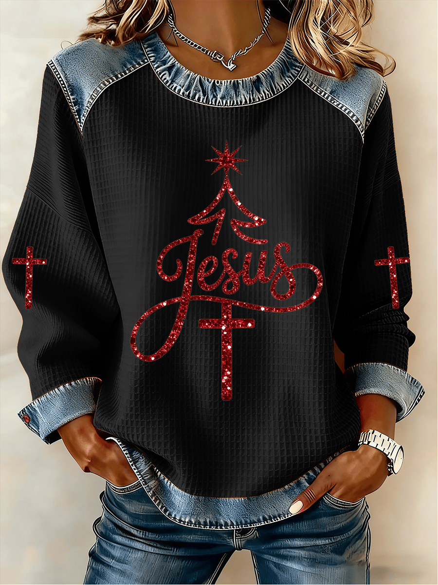 Women's Christmas Faith Print Sweatshirt