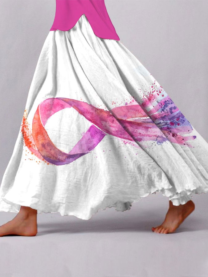 Women's Breast Cancer Pink Ribbon Skirt