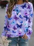 Women's Alzheimer's Awareness Purple Print Sweatshirt