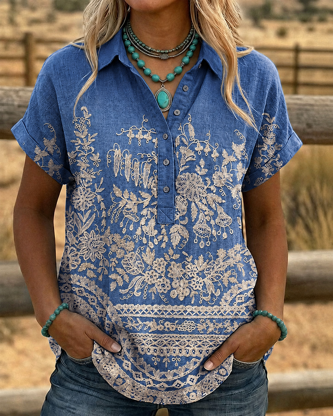 Women'S Casual Printed Top