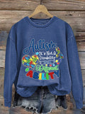 Retro Autism It's Not A Disability It's A Different Ability Print Sweatshirt