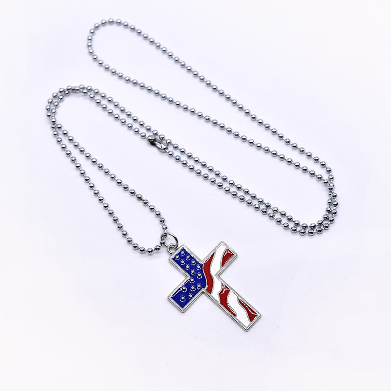 Independence Day Cross Necklace