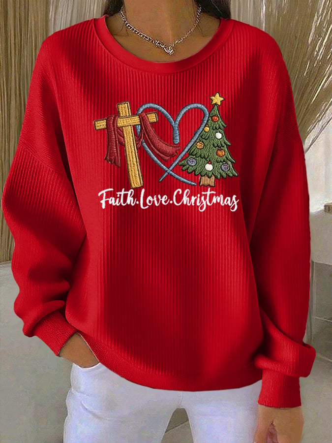 Women's Casual Christmas Faith Sweatshirt