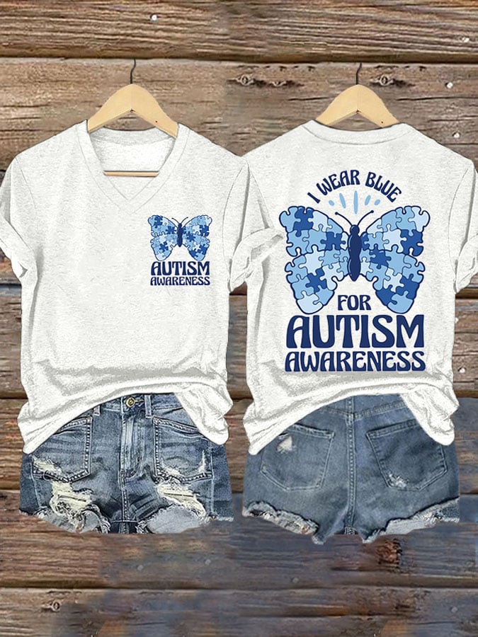 Women's Autism V-neck T-shirt
