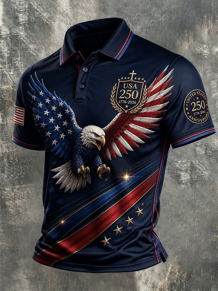 Men's USA 250th Anniversary Print Polo Shirt
