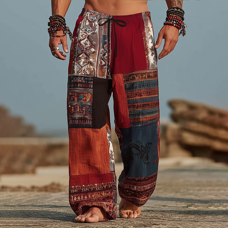 Men's Boho Hippie Style Ethnic Pattern Casual Pants