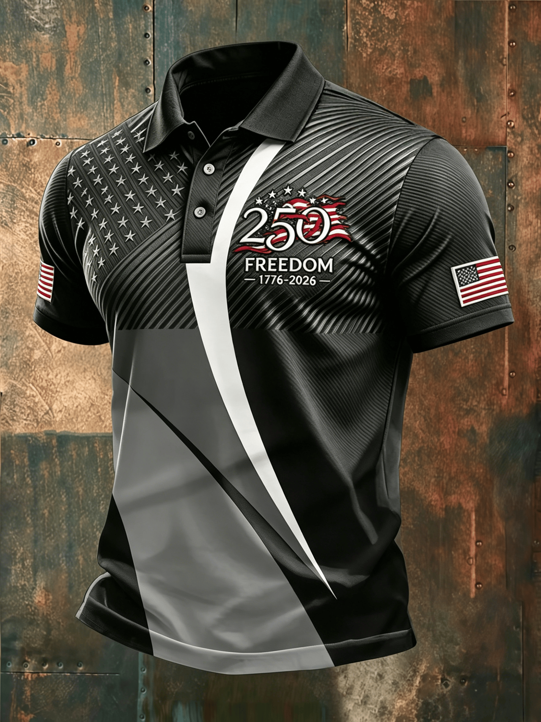 Men's Printed Polo Shirt for USA 250th Anniversary