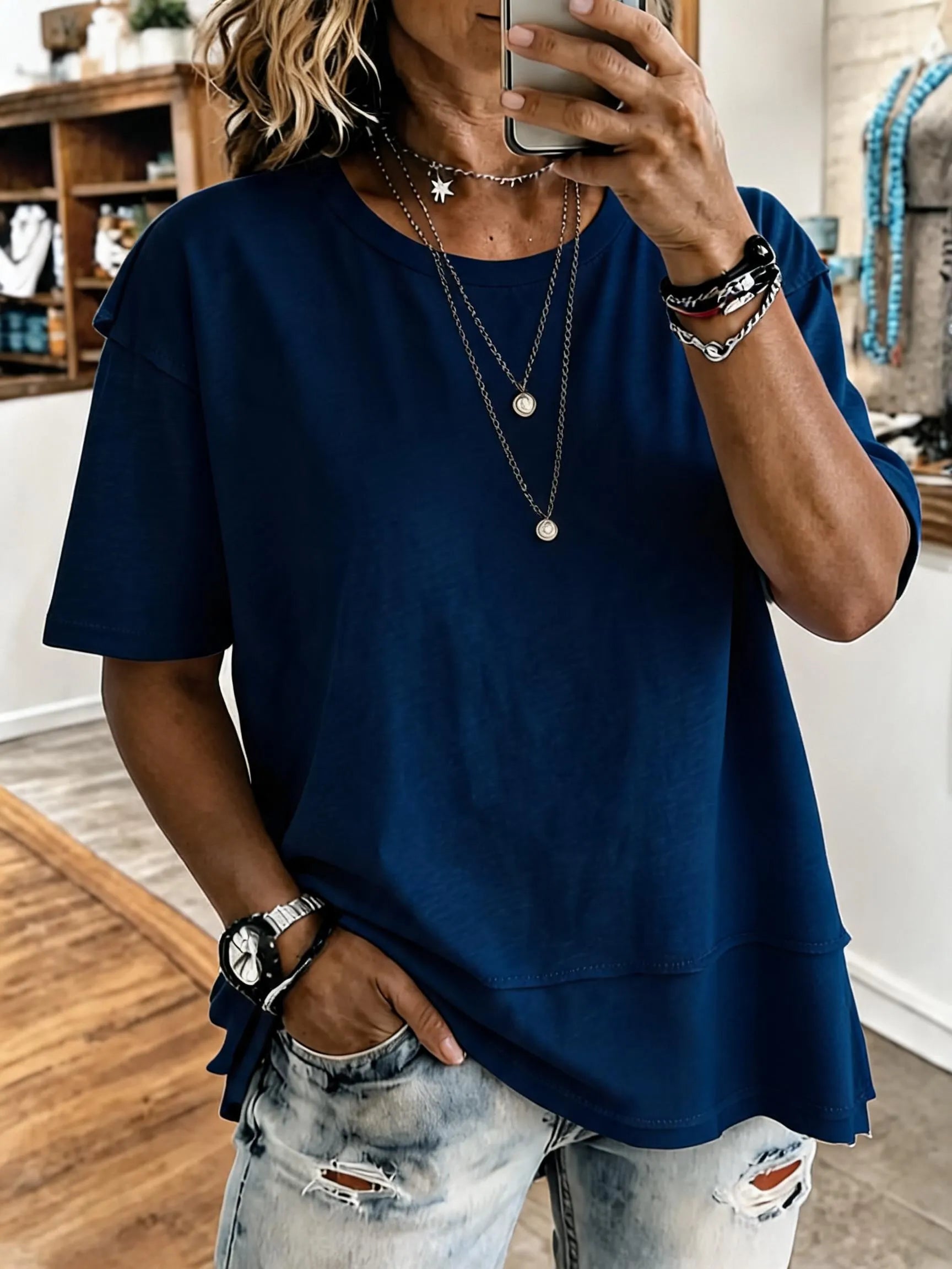 Textured Slub Short Sleeve Tee