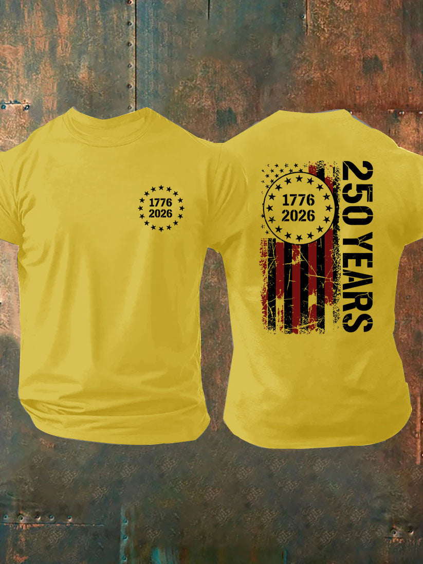 1776 2026 250 Years Pattern 100% Cotton T-Shirt