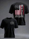 Men's Casual USA 250th Anniversary Printed Short-Sleeve T-Shirt