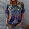 Women's Retro Tree Of Life Floral Art Cotton Linen Casual T-shirt