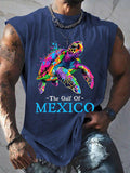 Men's Gulf Of Mexico Print Round Neck Tank Top