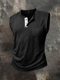 Men's Solid-Color Henley Vest