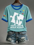 Women'S Casual Autism-Print Short-Sleeve T-Shirt