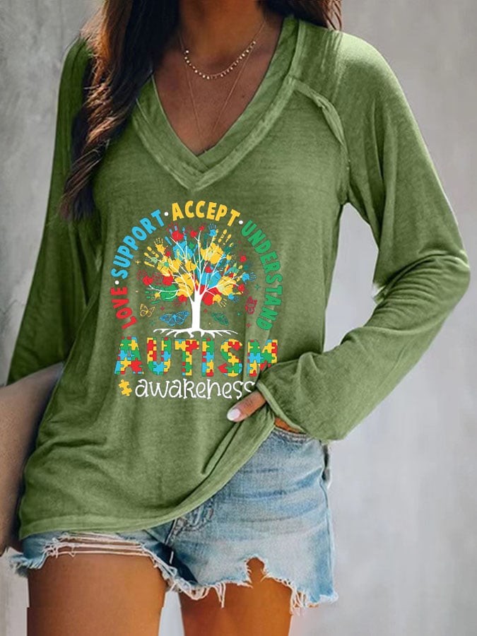 Women's Accept Love Understand Autism Awareness T Shirt