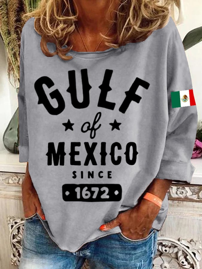 Women's  Gulf of Mexico Print Crew Neck Sweatshirt