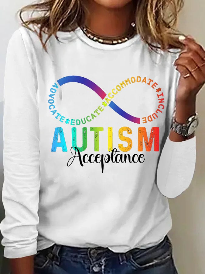 Women's Autism Print Long Sleeve T-Shirt