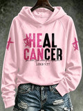 Retro Breast Cancer Awareness Heal Cancer: For With God Nothing Is Impossible Luke 1:37 Print Hoodie