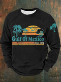 Man's Gulf Of Mexico Print Casual Sweatershirt