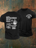 Men'S Retro Gulf Of Mexico Printed Casual Crew Neck T-Shirt