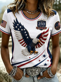 Women's Vintage-Style USA 250th Anniversary Print Crew Neck T-Shirt