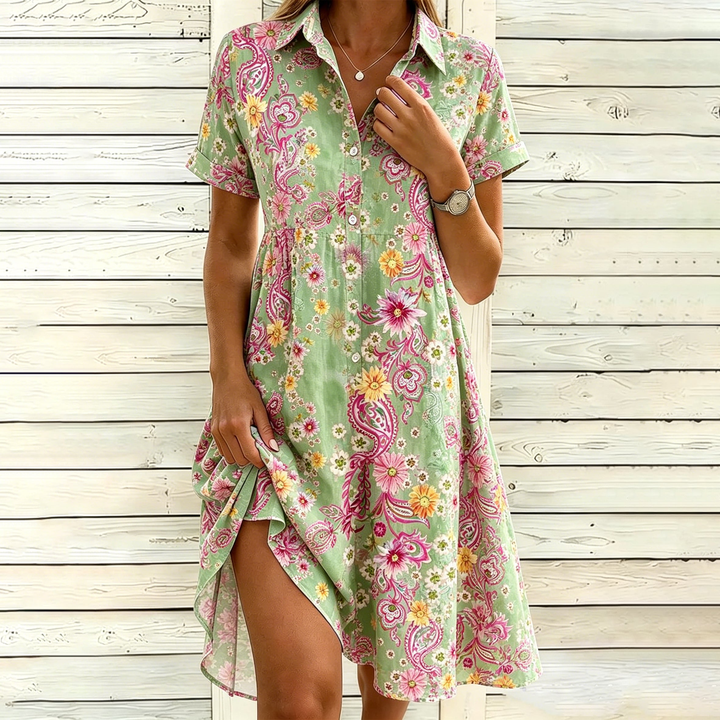 Women's Floral Ethnic Print Vacation Casual Dress
