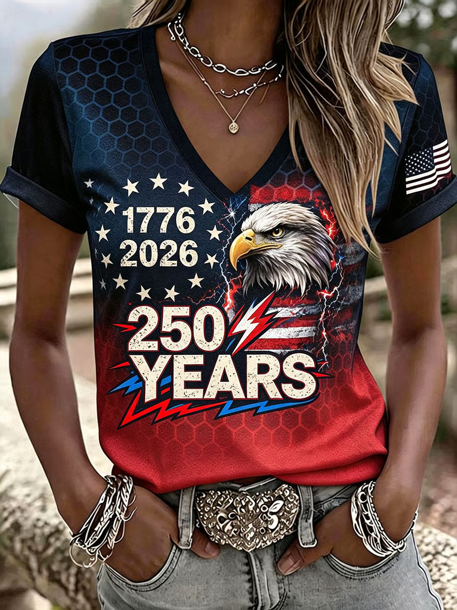 Women's U.S. 250th Anniversary V-Neck Short-Sleeve T-Shirt