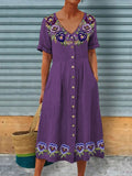 Women's Alzheimer's Purple Floral Print Dress