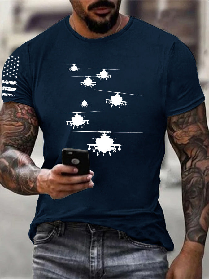 Apachen AH-64 Kampfhubschrauber Pattern 100% Cotton T-Shirt