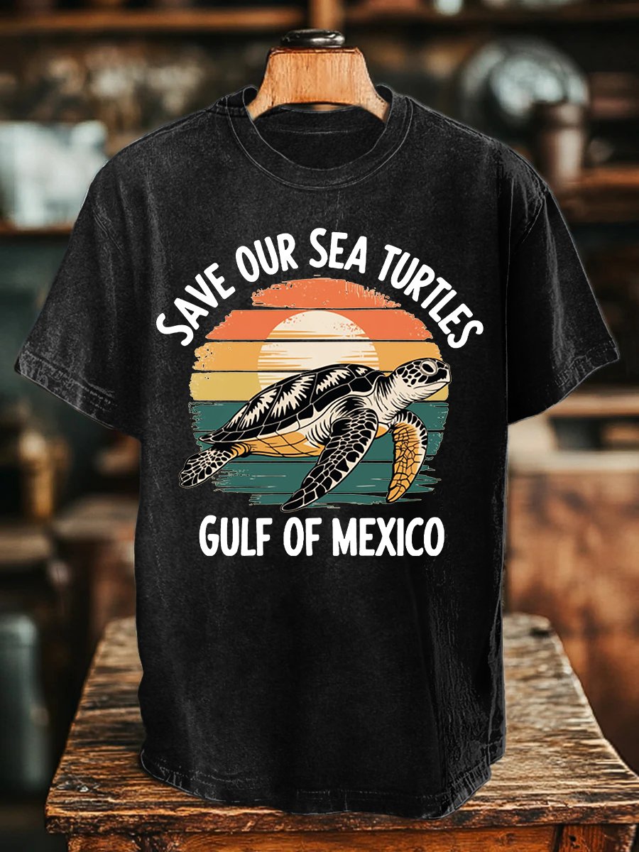 Men's Gulf Of Mexico Printed Round Neck T-Shirt