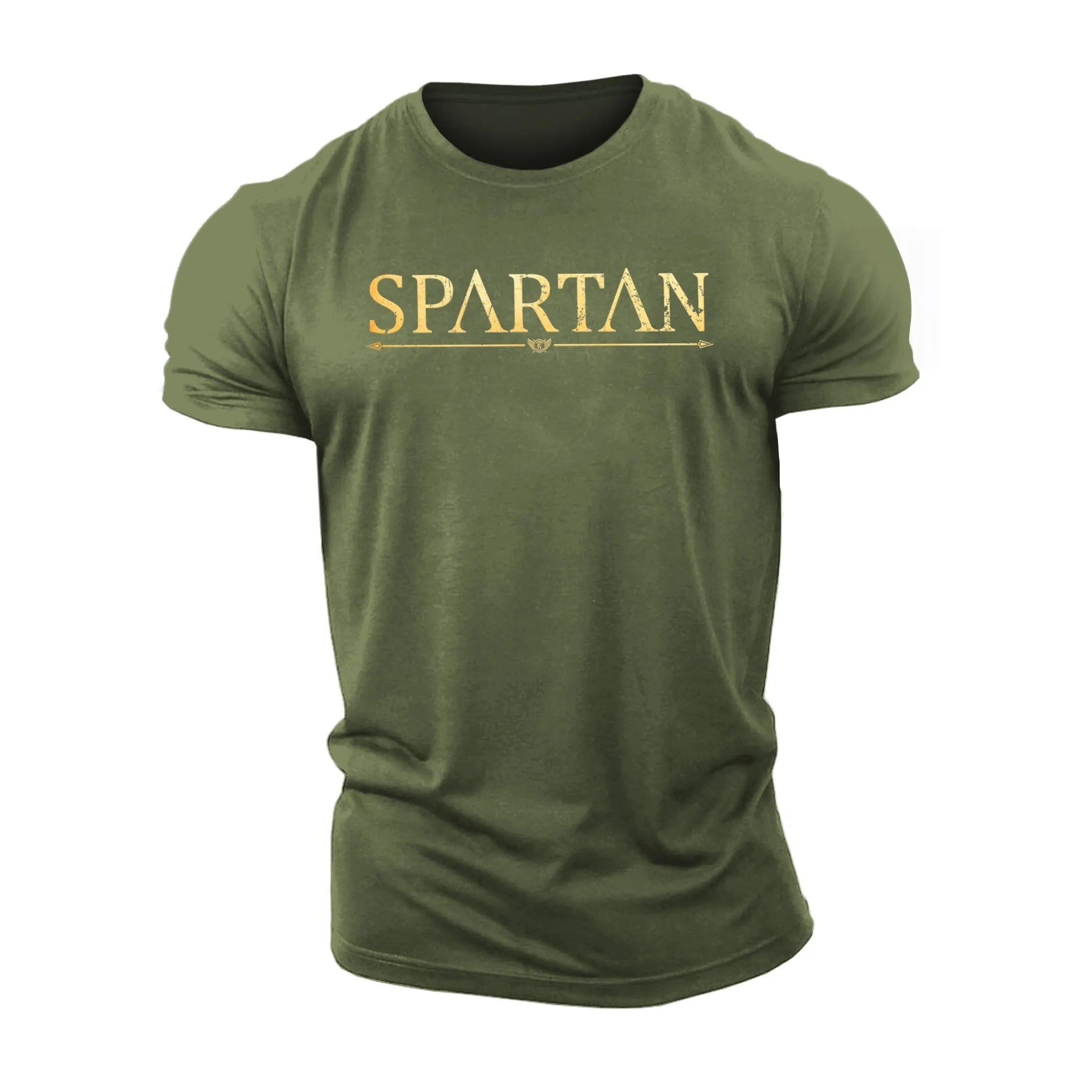 Men's SPARTAN GOLD Crew Neck Cotton Short-Sleeve T-Shirt